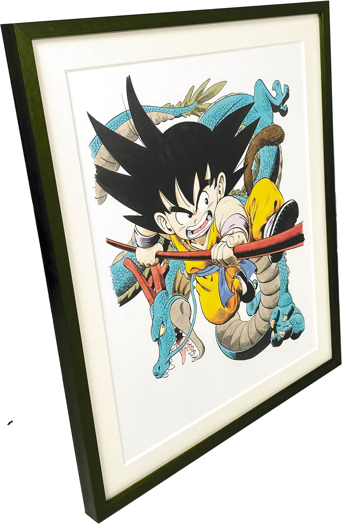 4059] 鳥山明 カラー複製イラスト 「ドラゴンボール」悟空と神龍