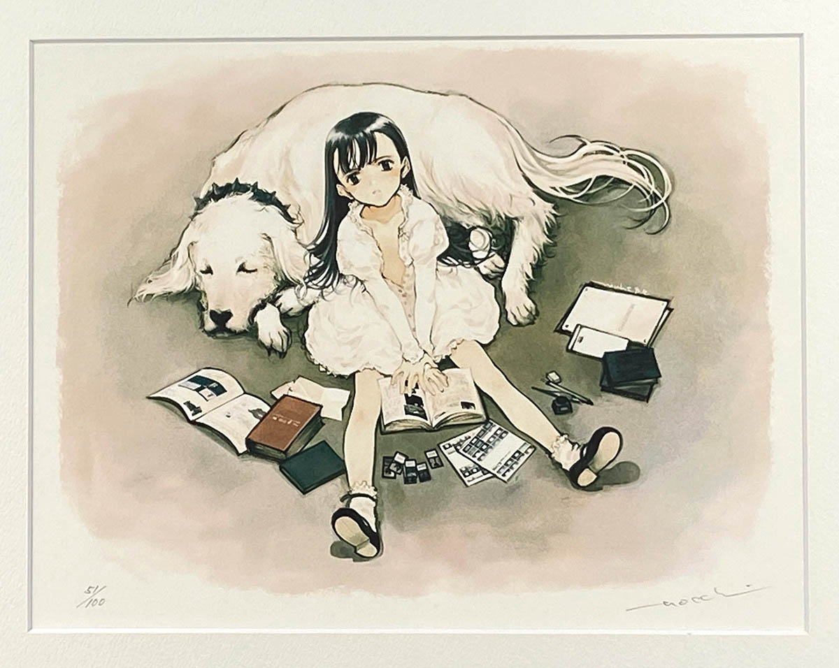 5124] NOCCHI(大槍葦人)直筆サイン入りカラー複製イラスト「北へ