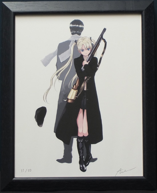 相田裕 直筆サイン入りカラー複製イラスト 「GUNSLINGER GIRL」