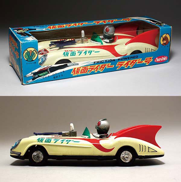 アオシン ブリキ玩具【アオシン 仮面ライダー GO!GO!仮面ライダー】車