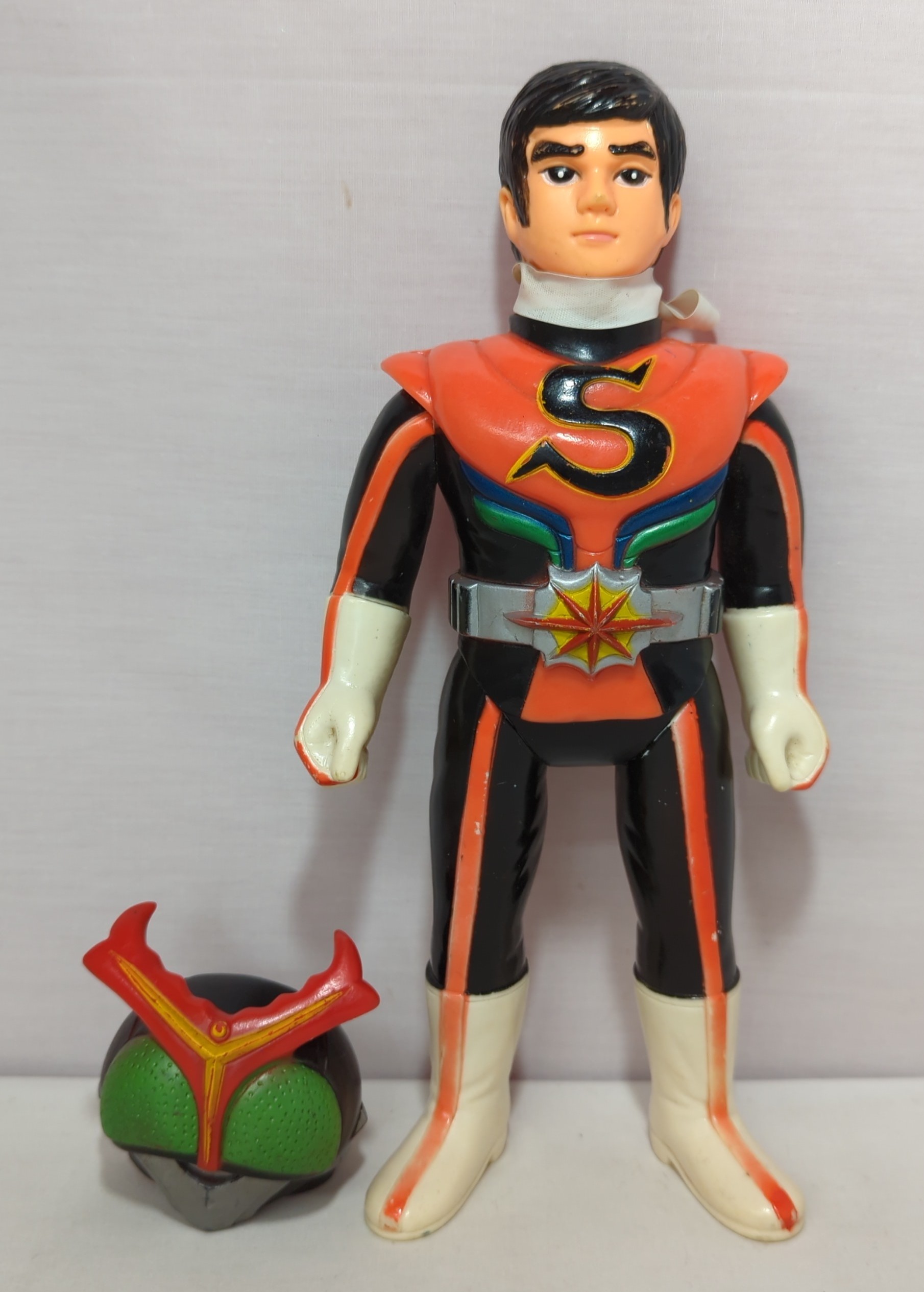 当時物】ポピー 仮面ライダー ストロンガー ソフビ ペンダント ミニ