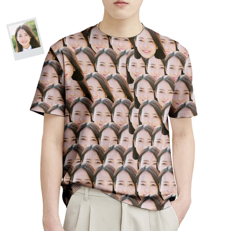 カスタムフォトTシャツ－写真入り可能なオリジナルTシャフェイス