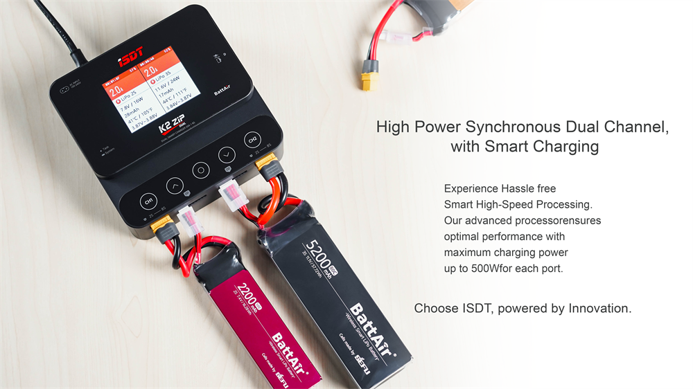 ISDT K2 ZIP AC 200W / DC 500Wx2 デュアルチャネル スマート