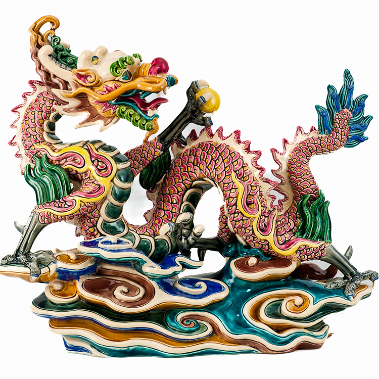 鹿港窯禮品館｜台灣國寶交趾陶祥龍獻瑞