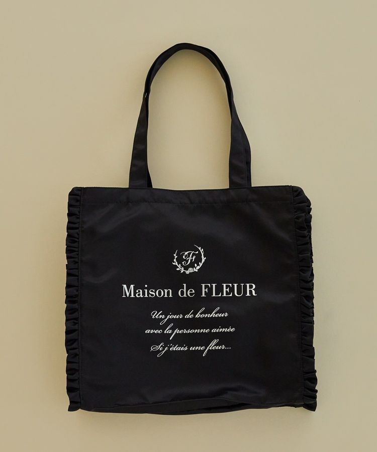 サテンフリルスクエアトートバッグ/Maison de FLEUR（メゾン ド