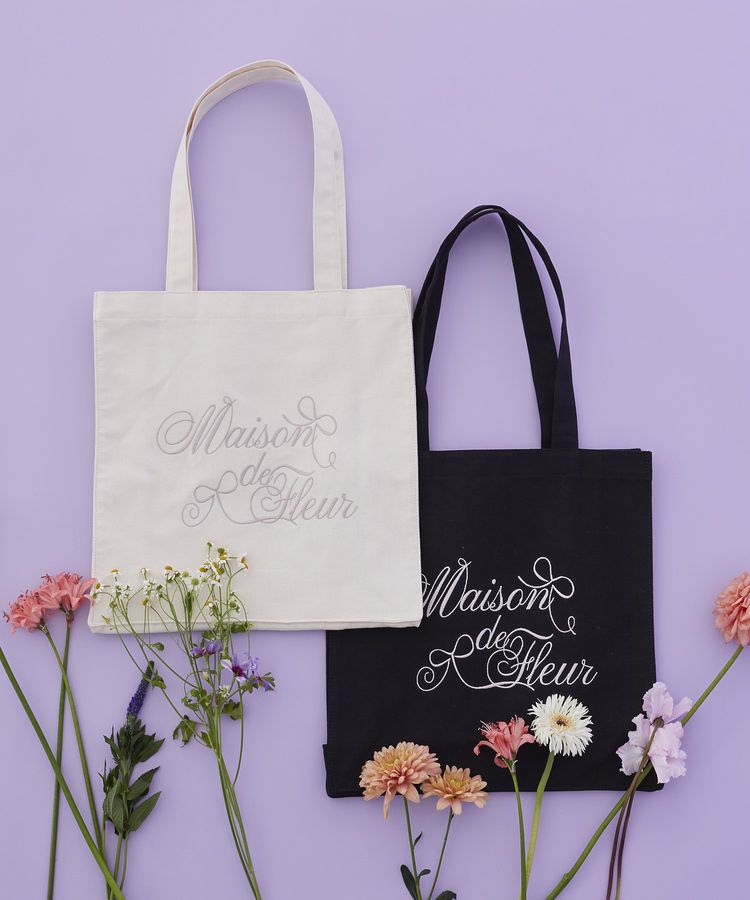 ブランドロゴ刺繍スクエアトートバッグ/Maison de FLEUR（メゾン ド