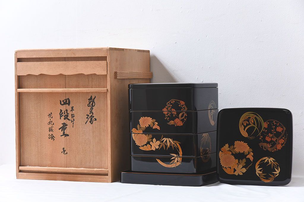 公式】アンティーク家具ラフジュ工房商品詳細ページ輪島塗 花丸蒔絵