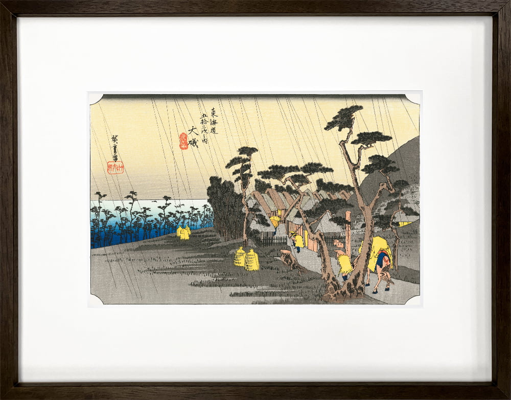 歌川広重「東海道五十三次 大磯 虎ヶ雨」浮世絵木版画｜浮世絵工房
