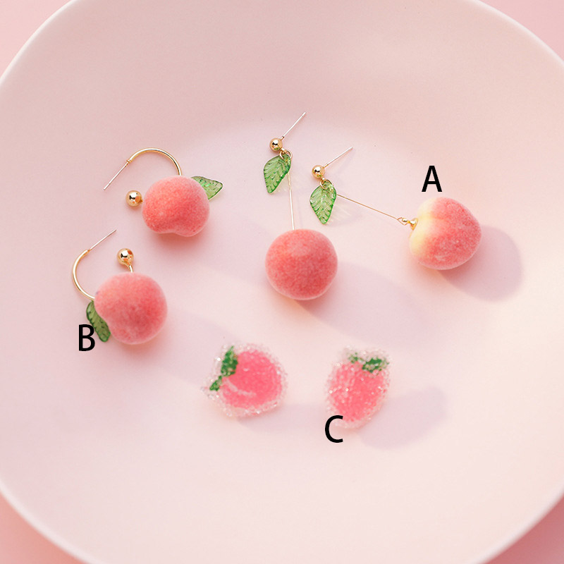 ピアス アクセサリー ピーチ 925シルバー 桃 カワイイ フルーツ | 卸売