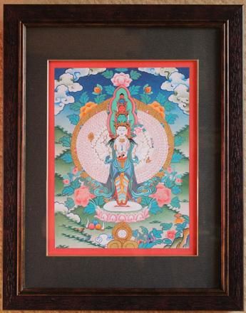 十一面千手観音（十一面千手観自在菩薩）[S]・タンカ（仏画）｜彩雲