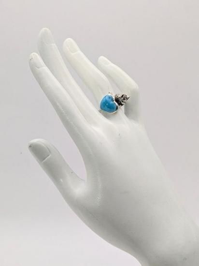 ラリマーハート猫リング | 新入荷 - 世界のアクセサリー通販 ルマリエ