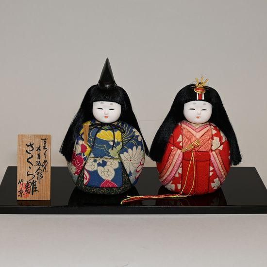 はまぐり 古布ちりめん 雛人形 セット はまぐり古布ちりめん雛人形