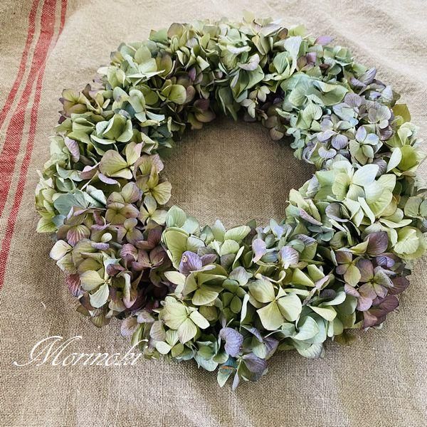 秋色紫陽花リース - ナチュラルリース森の木