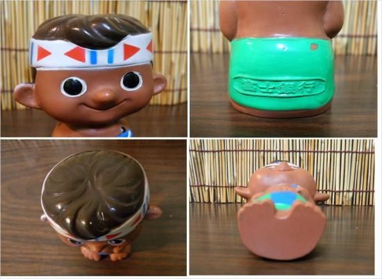 富士銀行 ソフビ貯金箱 ボクちゃん（インディアン） - 「宝の森」昭和