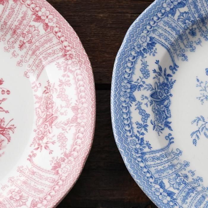 イギリス食器 Burleigh ピンクフローラ プレートM 21.5cm｜バーレイ