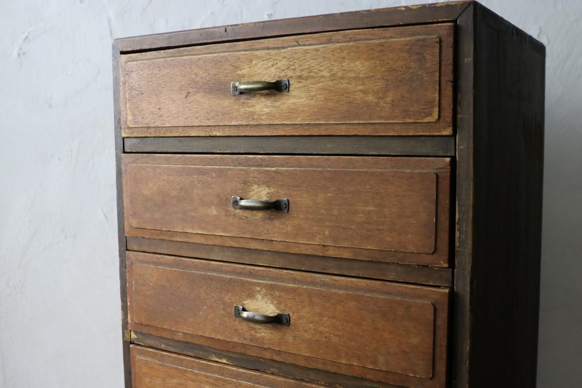 昭和レトロ小引き出し5段/w32.5×d27.5×h48.5cm- カフェスタイルの