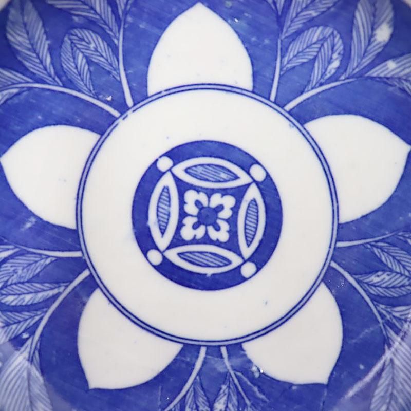 アンティーク染付小皿｜七宝葉文様取り皿｜直径13cm