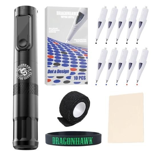 DH X4 ワイヤレスタトゥーペンマシンガン+Ballpointカートリッジ