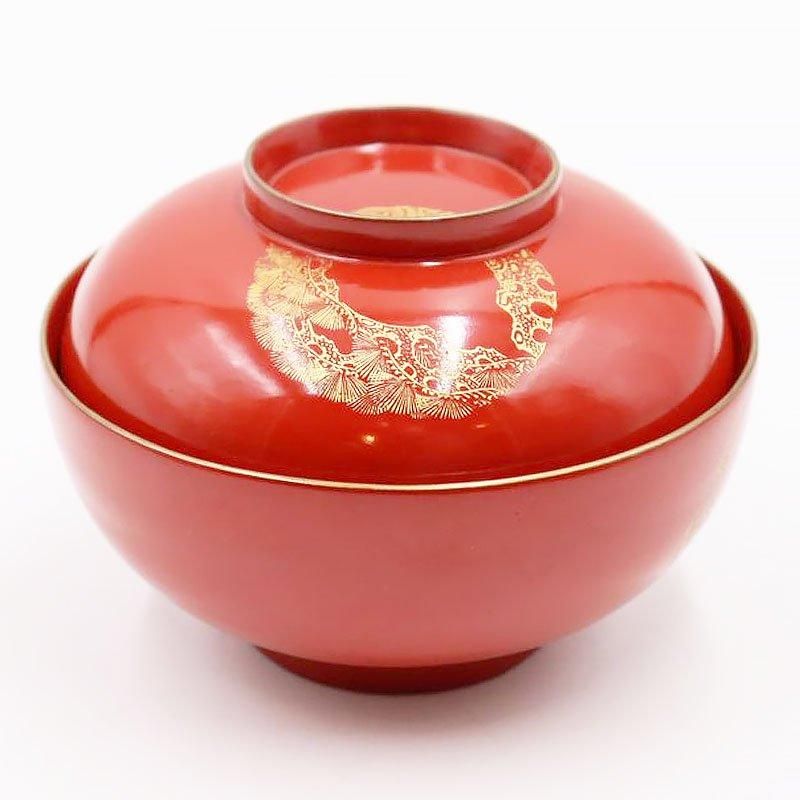 大正時代の美しいアンティーク漆器蓋椀