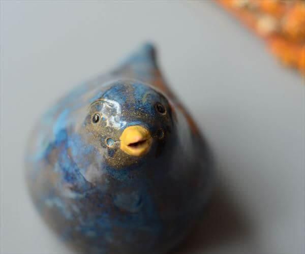 デンマーク製 陶器の青い鳥 フィギュア