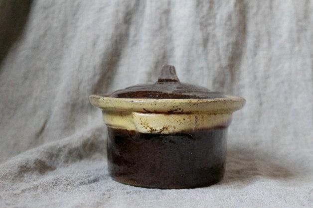 フランス アンティーク テリーヌポット 蓋付き食器