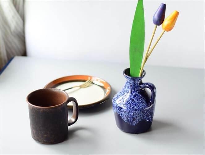 ヴィンテージ 東ドイツ製 Strehla 陶器 花瓶