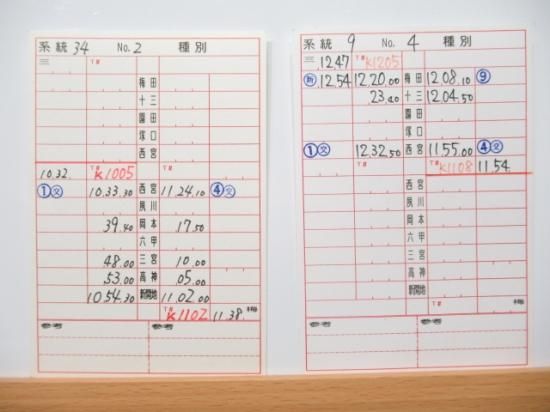阪急車掌用スタフ バラ17枚組(手書き) - 鉄道部品の店銀河