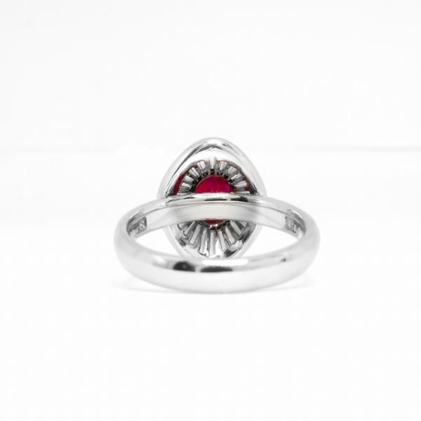 ミャンマー産ルビー ダイヤモンドリング R 1.09ct D 0.85ct GIA鑑別