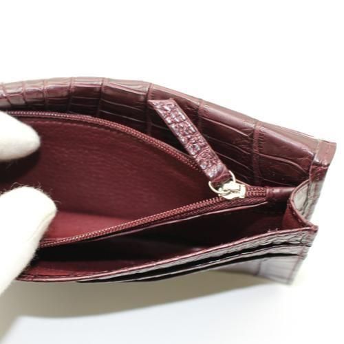 クロコダイル無双オールレザー長財布ボルドー - 『皮革に製品としての