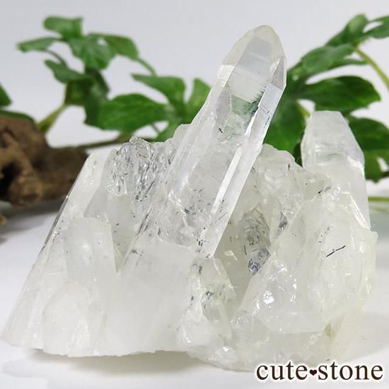 スティブナイトインクォーツの原石(輝安鉱入り水晶） - cute stone -