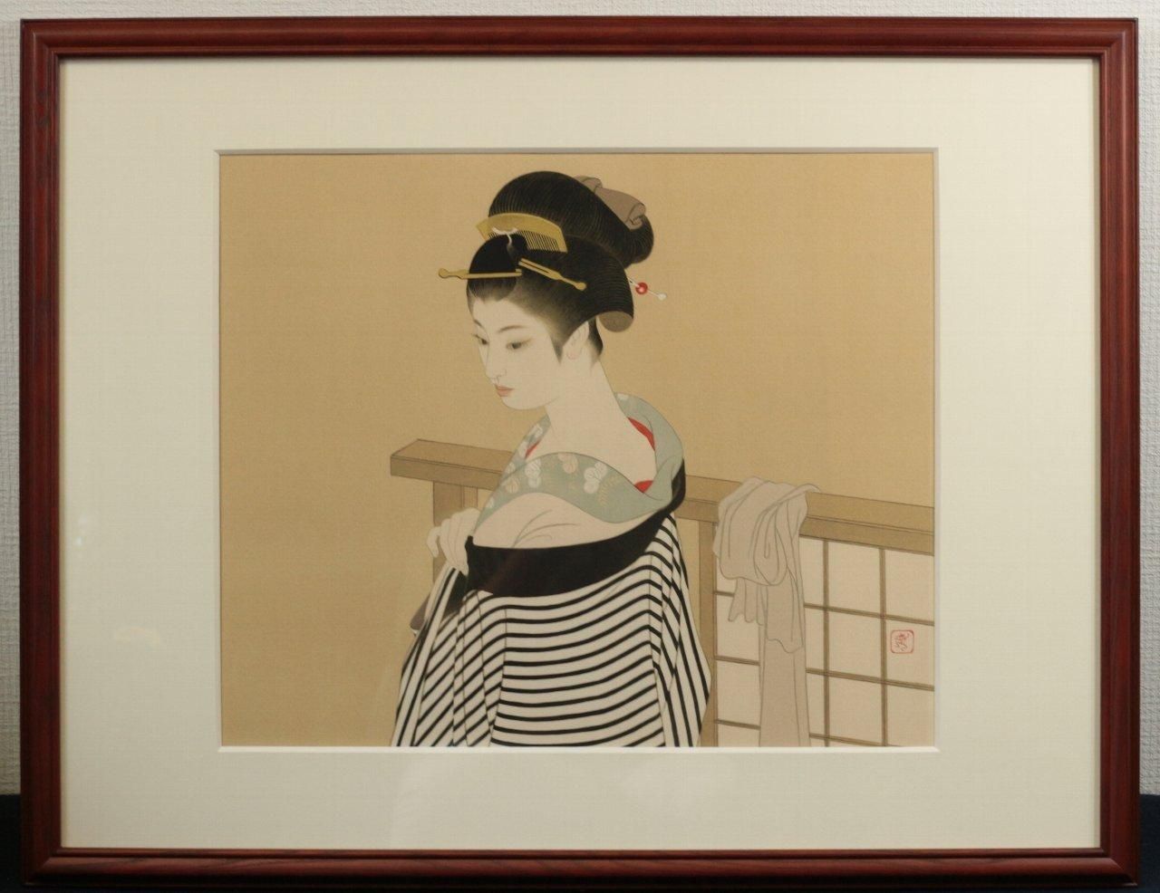 リトグラフ版画 志村立美 ｢支度｣商品番号32021201 武田画廊