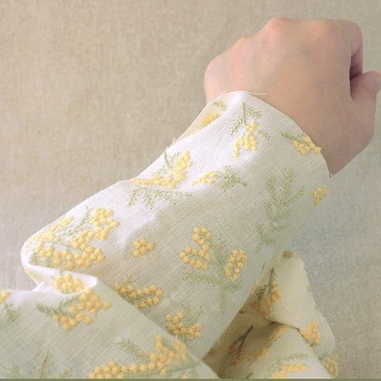 22047ミモザ〈密〉アイボリー【10cm】【デザインレースユキ】