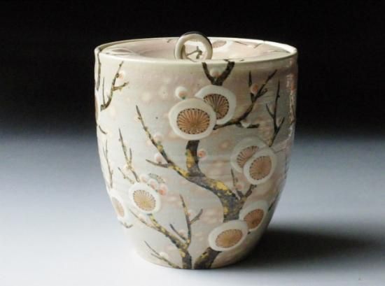 乾山写 梅絵水指 (共箱) 中村秋峰 - 茶道具販売 栗林園