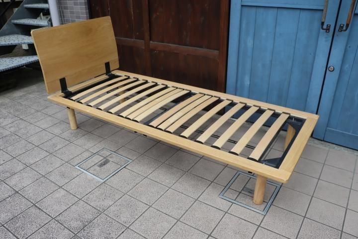 値下げ/無印良品(MUJI)のオーク材 スモールベッドフレーム ヘッド