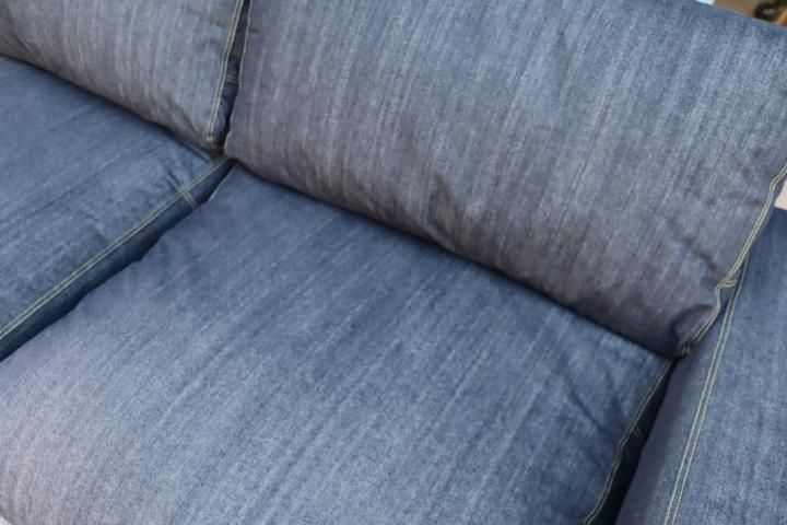 値下げ/無印良品のフェザーを使用した綿デニムカバー 2.5シーター