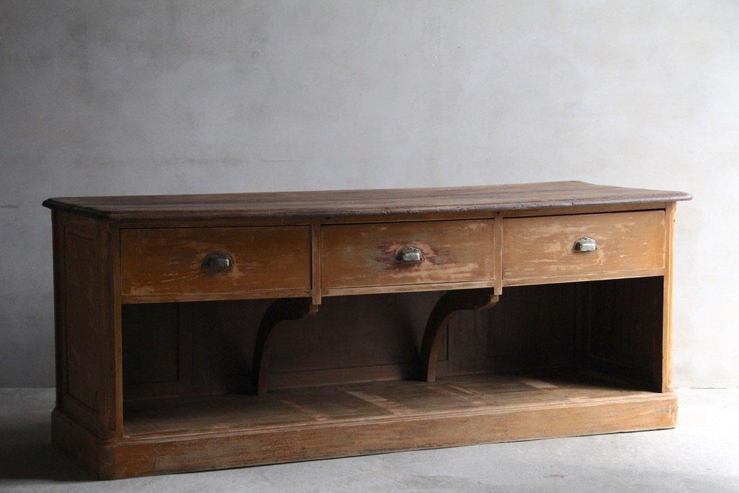 フランスアンティーク 木製カウンターC - L'atelier Brocante