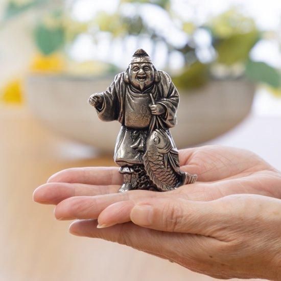 錫 置物 七福神 恵比寿様 黒漆加工 [No.194-1]｜薩摩錫器工芸館