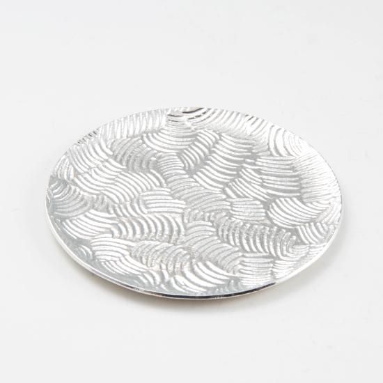 錫 中皿 波 白加工 直径14.5cm [No.1300-3]｜薩摩錫器工芸館