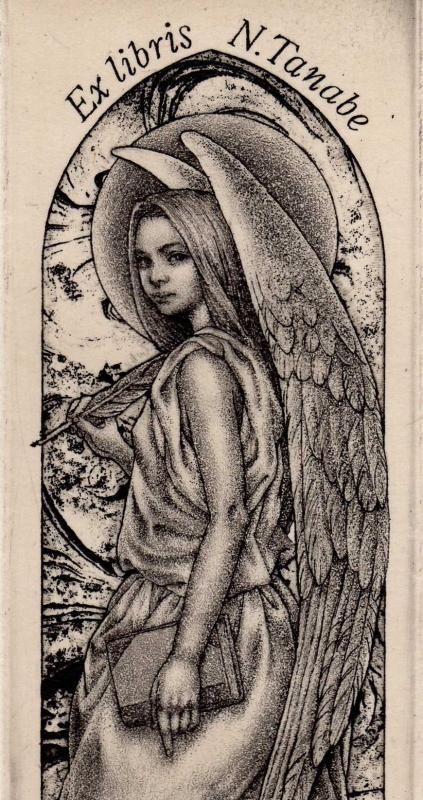 高田 美苗 銅版画蔵書票「ウルビーノの天使」 - y art gallery