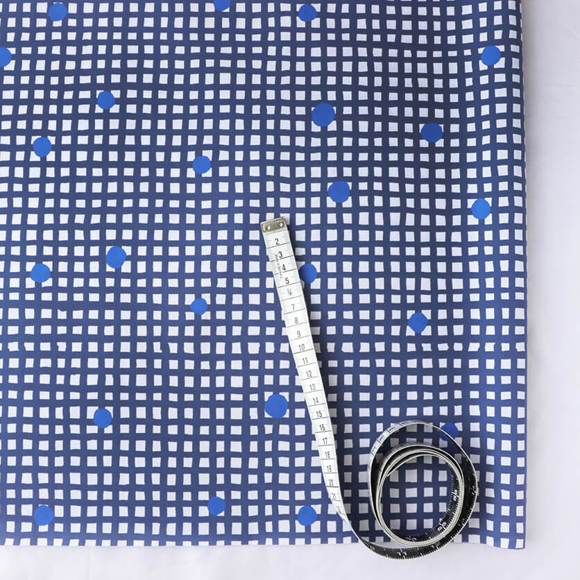 チェック＆ドット（ネイビー） - 生地と型紙の通販サイト：nunocoto fabric