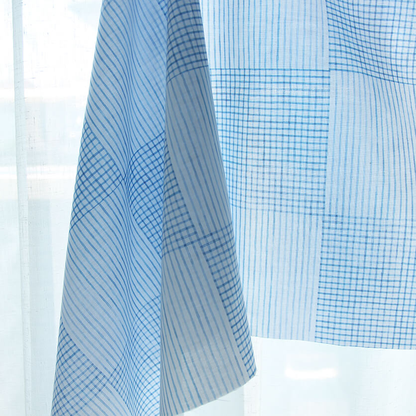 Blue check&stripe チェック・ストライプ柄- 布・生地の通販サイト