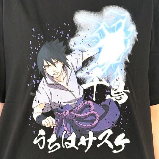 NARUTO(ナルト) うちはサスケ千鳥 Tシャツ(ブラック) Mサイズ アパレル