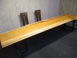 1232□オカンテーブルカウンターダイニング座卓一枚板天板