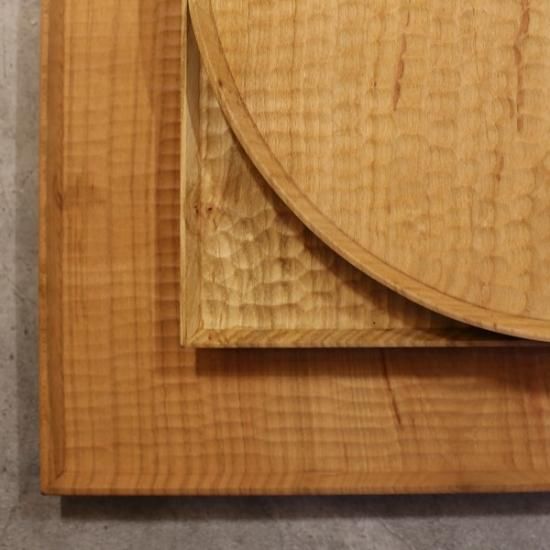 高塚和則 木工房玄 一人膳 角盆 こだち彫り (特大・330mm) -lizm