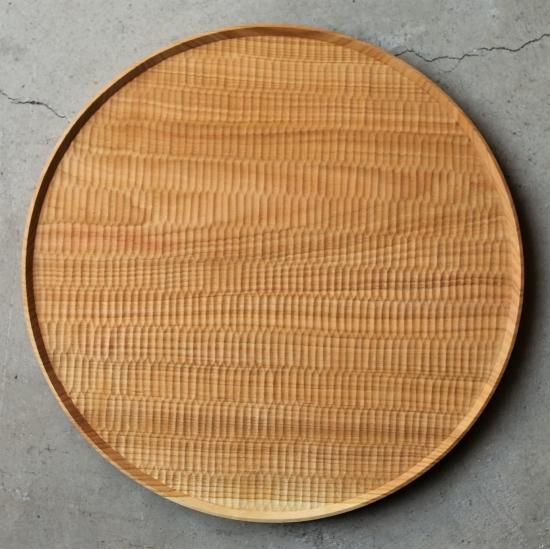 高塚和則 木工房玄 一人膳 丸盆 こだち彫り (特大・330mm) -lizm