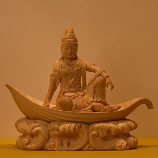受注製作】桧木一葉観音菩薩幅50cm