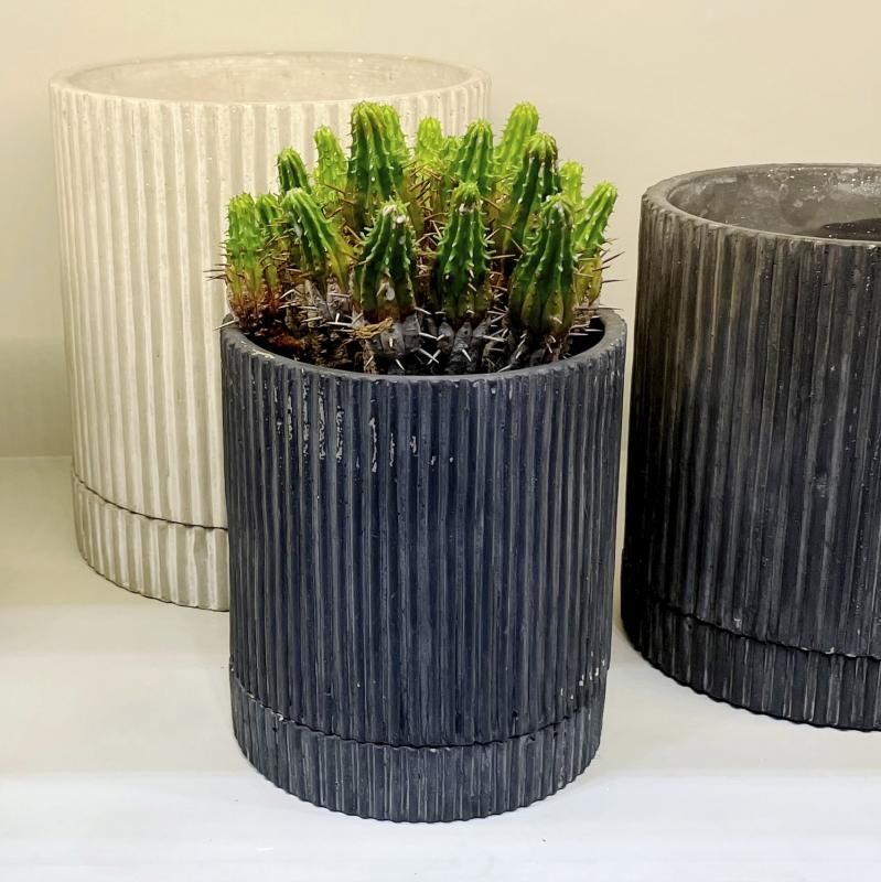 植木鉢 セメント おしゃれ カレントS(2色) 14.5cm 5号 穴あり グレー