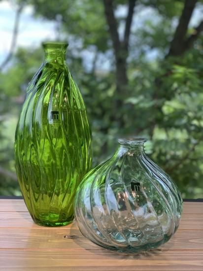 JARRON OLA 31cm ガラス花瓶 グリーン - MILIEU SHOP