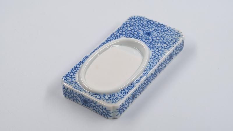 陶硯 青花陶硯 5.6インチ - 書道用具専門店 西本皆文堂 オンラインショップ