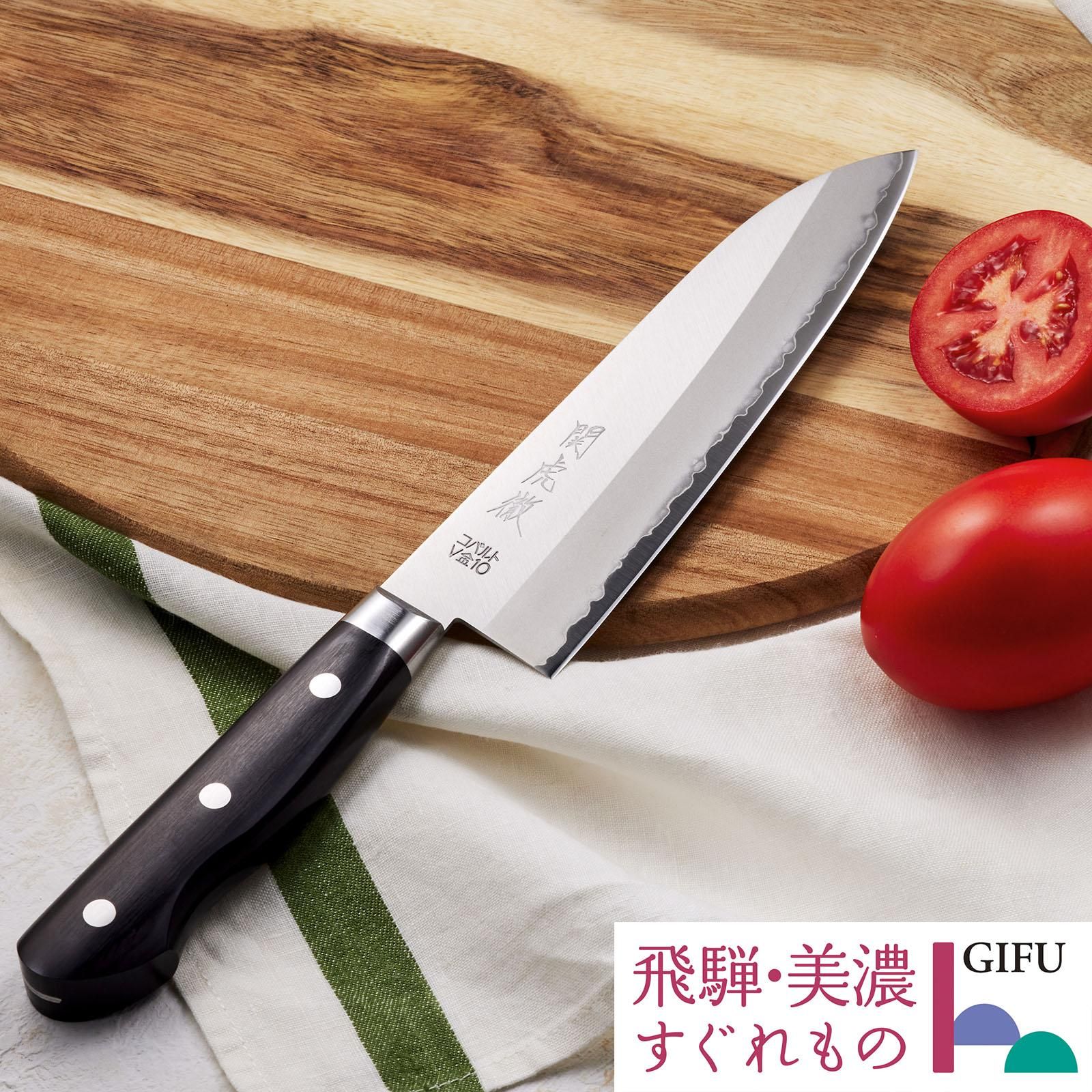 関虎徹 V金10号 三徳包丁 180mm
